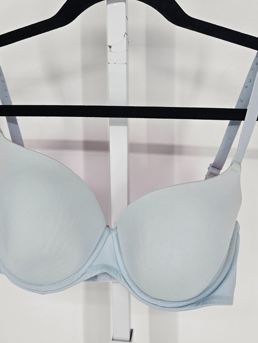 PINK by Victorias Secret Sz 36D Wear Everywhere Lightly Lined T Shirt Bra Blue